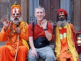 Kathmandu Durbar Square 02 04 Jerome Ryan With Two Hindu Sadhus